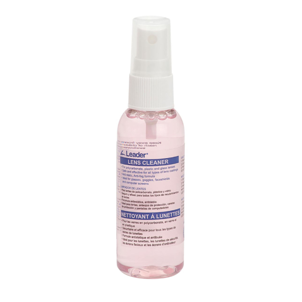 #12A21 LEADER LENS CLEANING SOLUTIONS. 2 OZ. BOTTLE WITH SPRAY PUMP